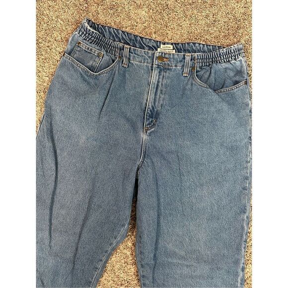 vintage L.L. Bean flannel lined original relaxed fit denim jeans women’s 18 - Picture 13 of 14